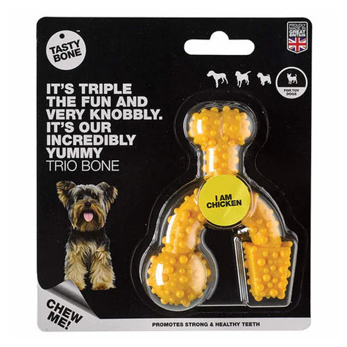 TastyBone Nylon Trio Bone Toy Dog, Chicken Flavor
