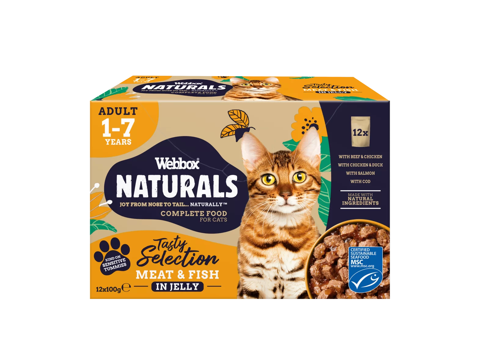 Webbox Natural  - Cat Food - Meat & Fish in Jelly Selection 12 x 100g