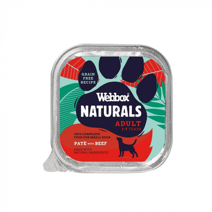 Webbox Natural  - Dog Food - Square Tray Beef Pate 150g