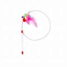 Foldable Cat Stick Toy with Feather & Bell
