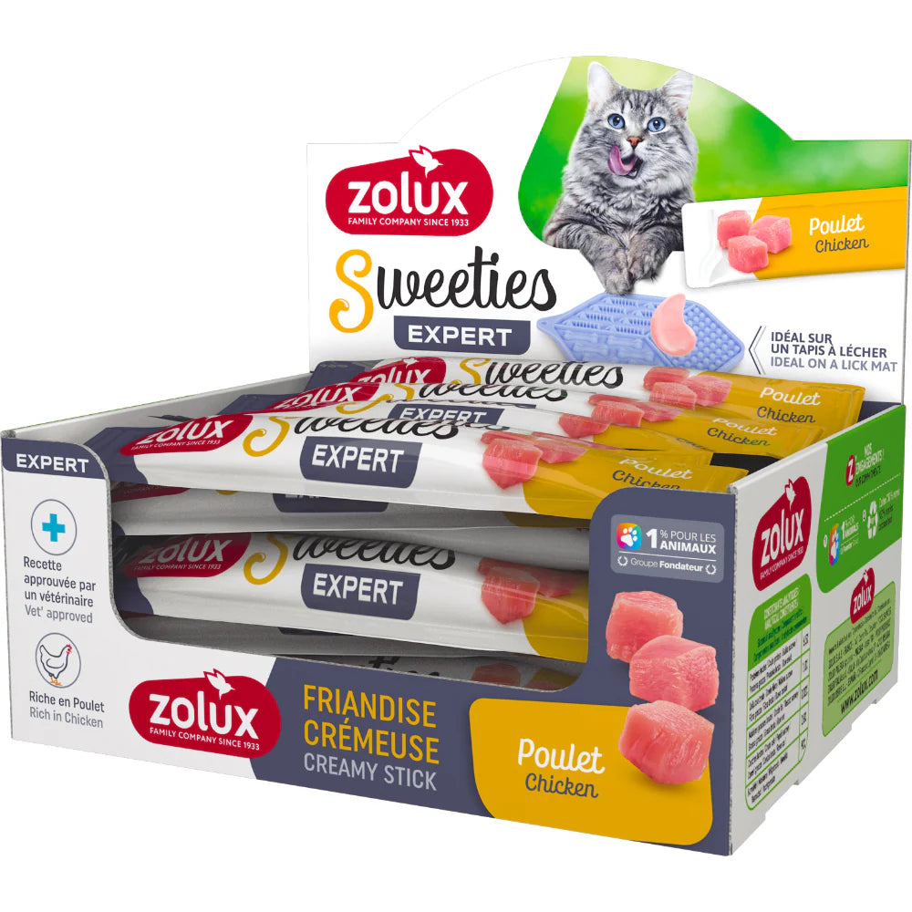 Zolux Sweeties Creamy Stick for Cats, Chicken, 48 pcs/box