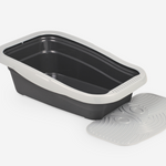 Nella Kit Cat Litter Tray with Mat Grey 80 x 36.5 x 18 cm