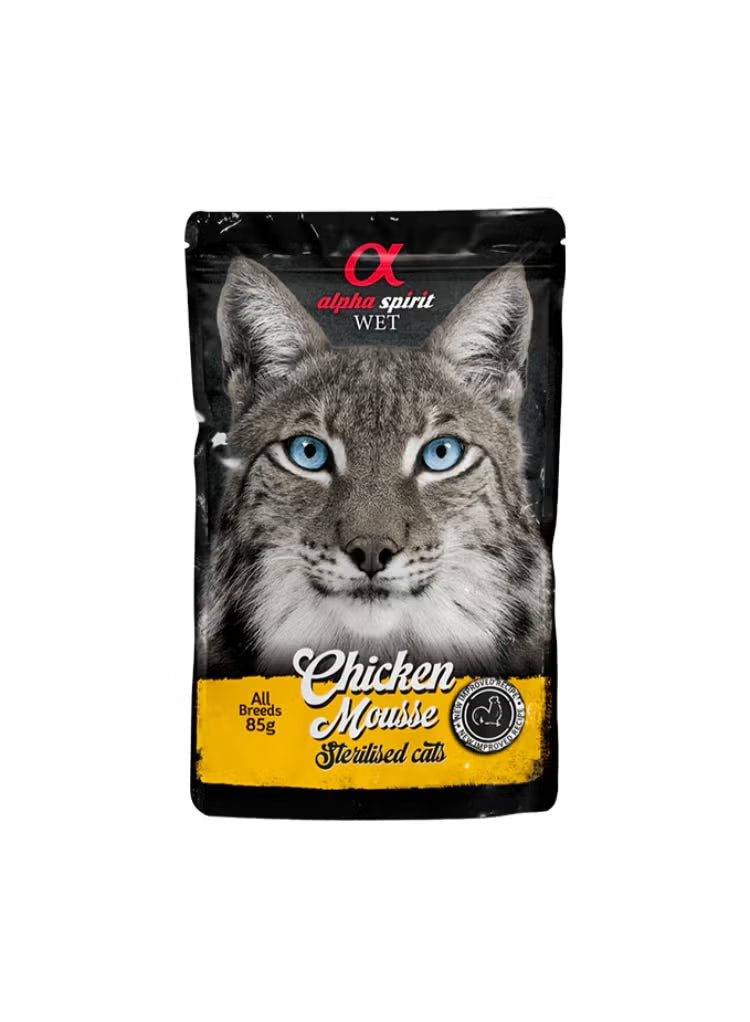 Alpha Spirit Chicken Mousse for Sterilized Cats, 85 g