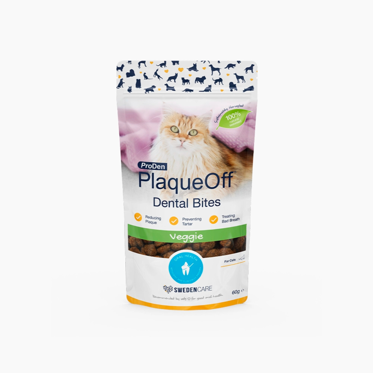 ProDen PlaqueOff Dental Bites for Cats, Veggie Flavour 60 g