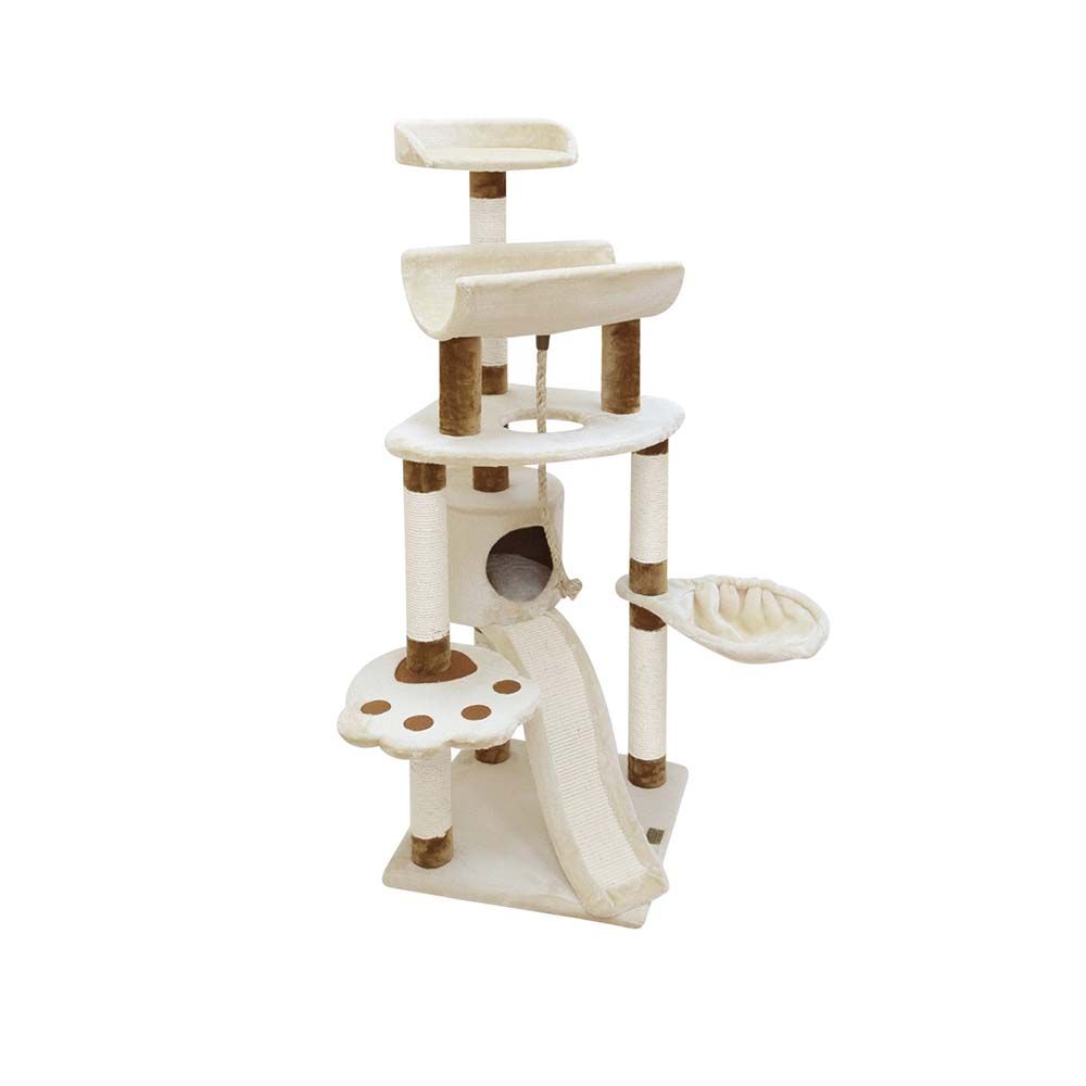 Fauna Shantal Cat Pole, Beige-Brown, 49L x 49W x 145H cm