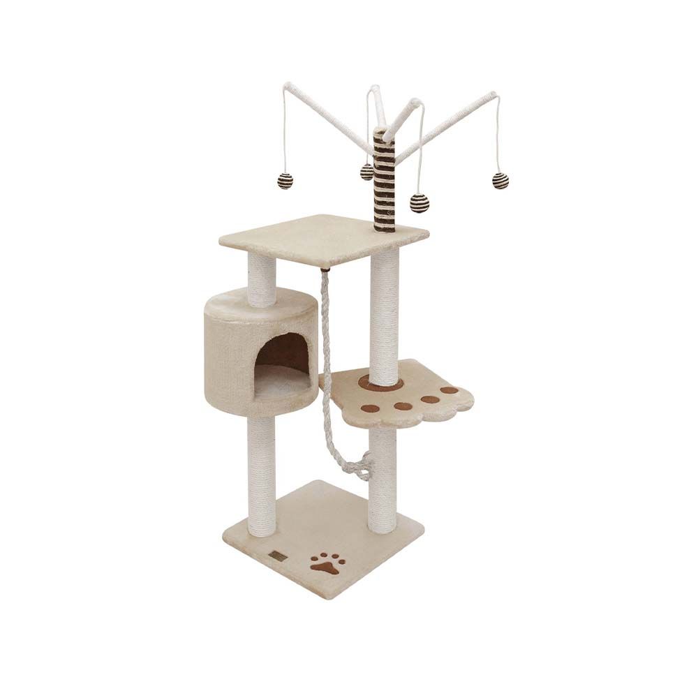 Fauna Vitor Cat Pole, Beige, 40L x 40W x 125H cm
