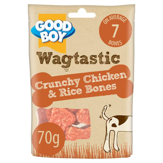 Wagtastic Chicken & Rice Bones 70 g