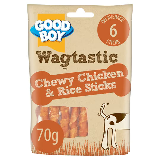 Wagtastic Chicken & Rice Sticks 70 g
