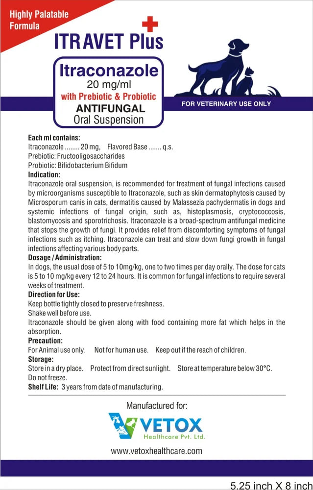Itravet-itraconazole 20 Mg/ml Suspension, Syrup