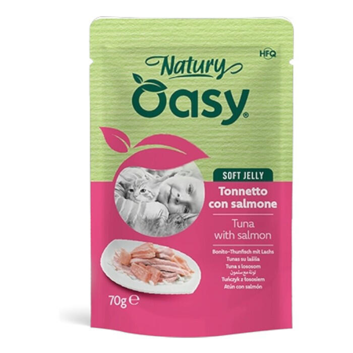 Oasy NATURY Tuna with Salmon In Jelly Pouch 70g