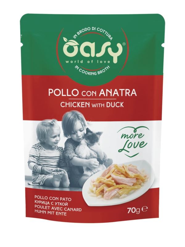 OASY MORE LOVE WET CAT FOOD CHICKEN DUCK BROTH RICE SACHET 70G