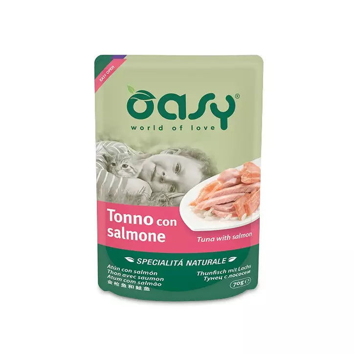 OASY Natural Specialty Tuna with Salmon 70 gr For Cats