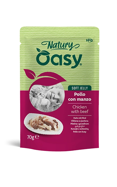 OASY Cat Natury Soft Jelly Chicken Beef in Jelly Sachet 70g