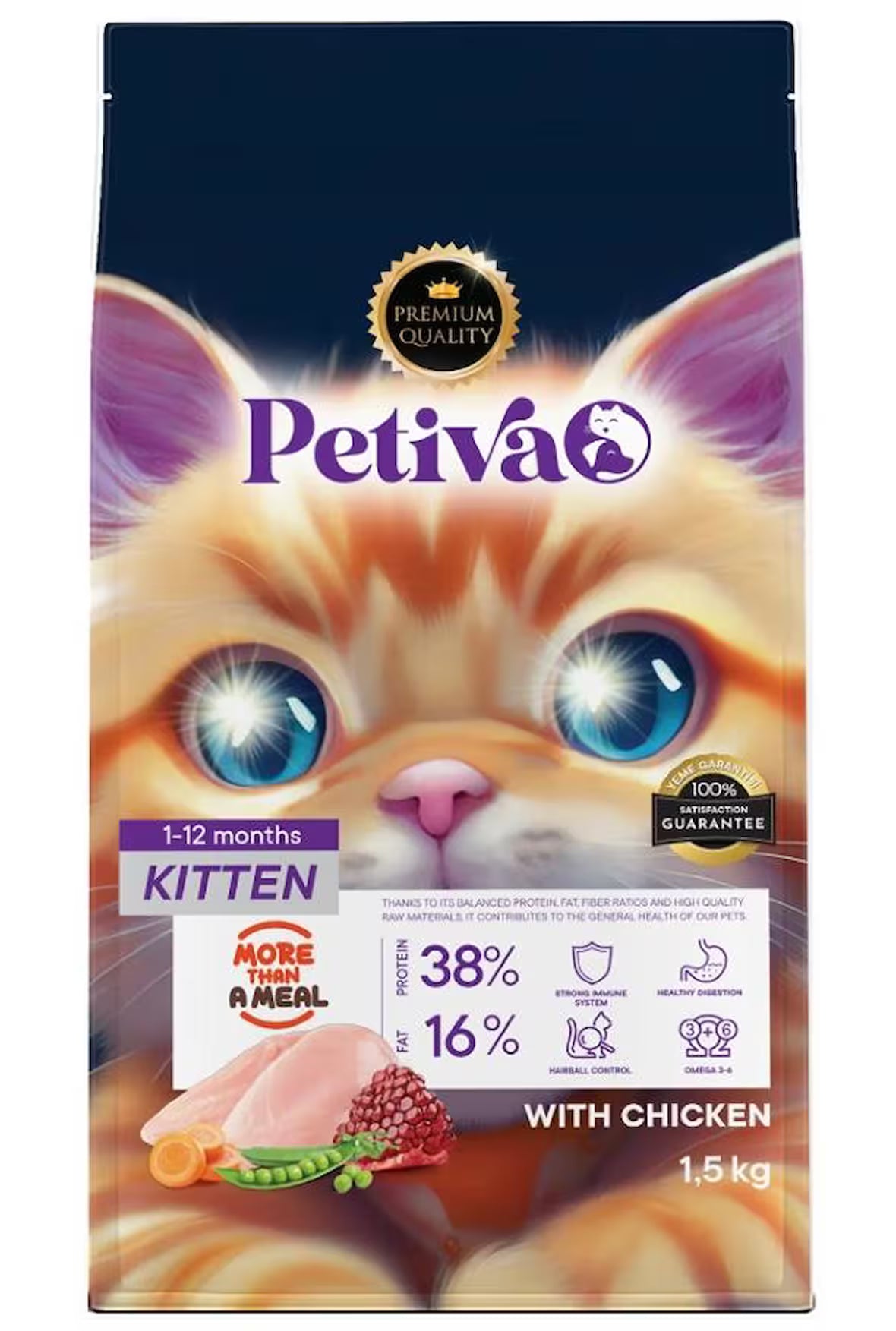 Petiva Chicken Flavored Dry Cat Food for Kittens 1.5 kg