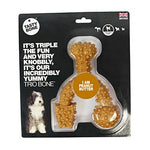 TastyBone Nylon Trio Bone Toy for Large Dogs, Peanut Butter Flavor