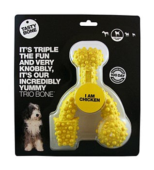 TastyBone Nylon Trio Bone Toy for Small Dogs, Chicken Flavor