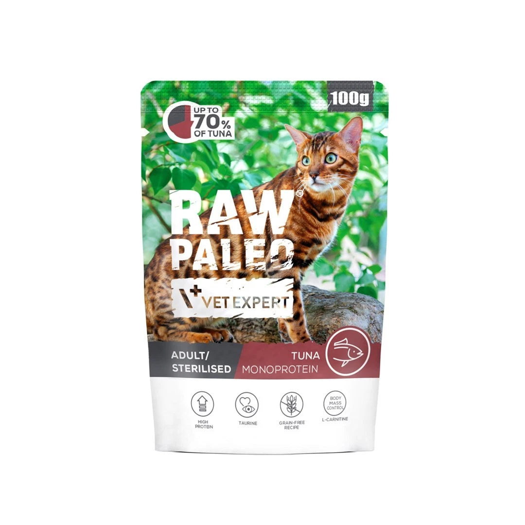 VETEXPERT Raw Paleo Adult Sterilised Tuna - Wet Cat Food
