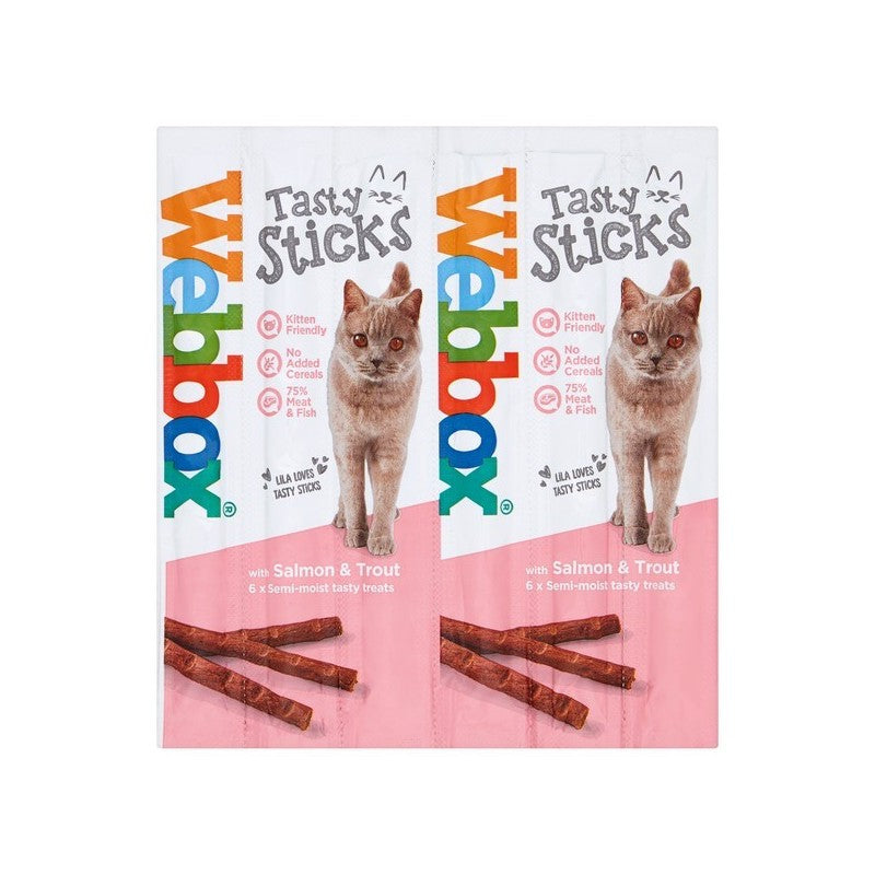 Webbox - Cat Treat - Tasty Sticks Salmon & Trout 30g (6 pcs)