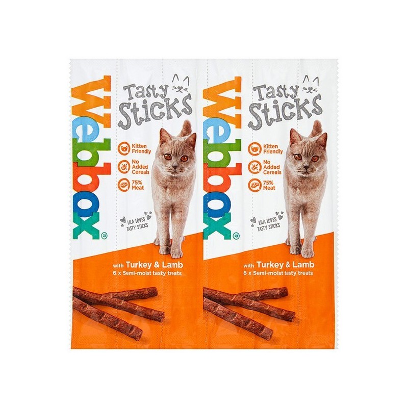 Webbox - Cat Treat - Tasty Sticks Turkey & Lamb 30g (6 pcs)